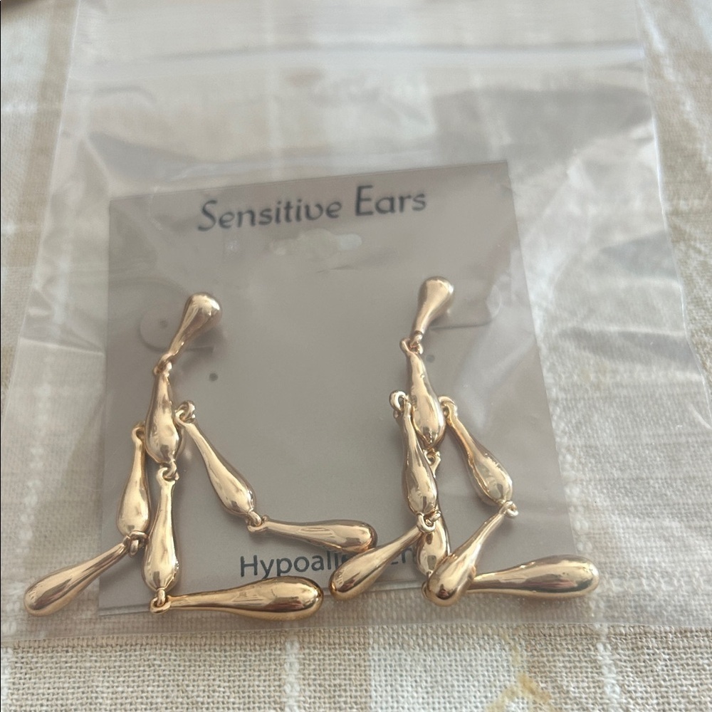 Gold Drop Earrings for Sensitive Ears